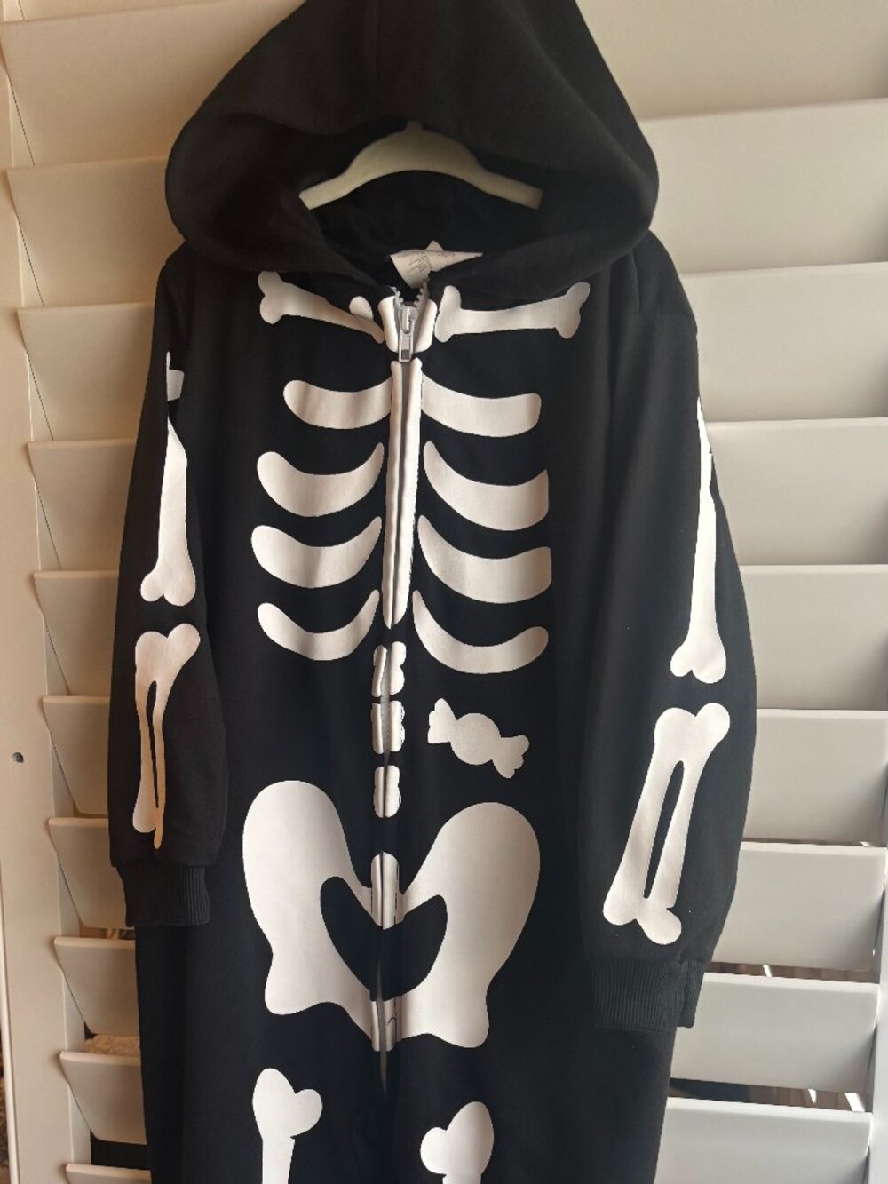 Toddler Skeleton Onesie Costume with Hood - 3T